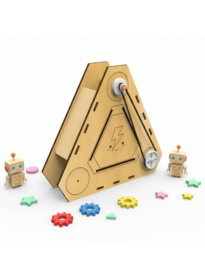 فن ليرنينج ستور اصنع بنفسك مولد كهربائي يدوي - تركيبة خشبية ثلاثية الابعاد - Image 1