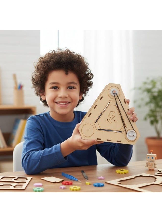 فن ليرنينج ستور اصنع بنفسك مولد كهربائي يدوي - تركيبة خشبية ثلاثية الابعاد - Image 2