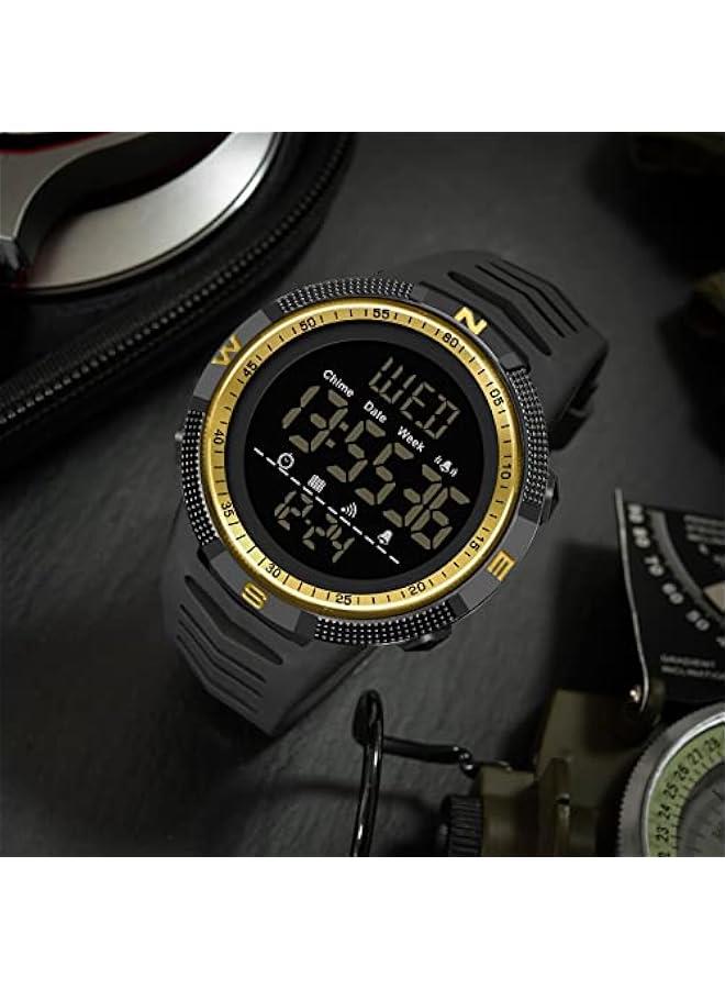 Mens Digital Sports Watch Dual Time Countdown Waterproof Stopwatch LED Screen Military Wrist Watches for Men - Image 2