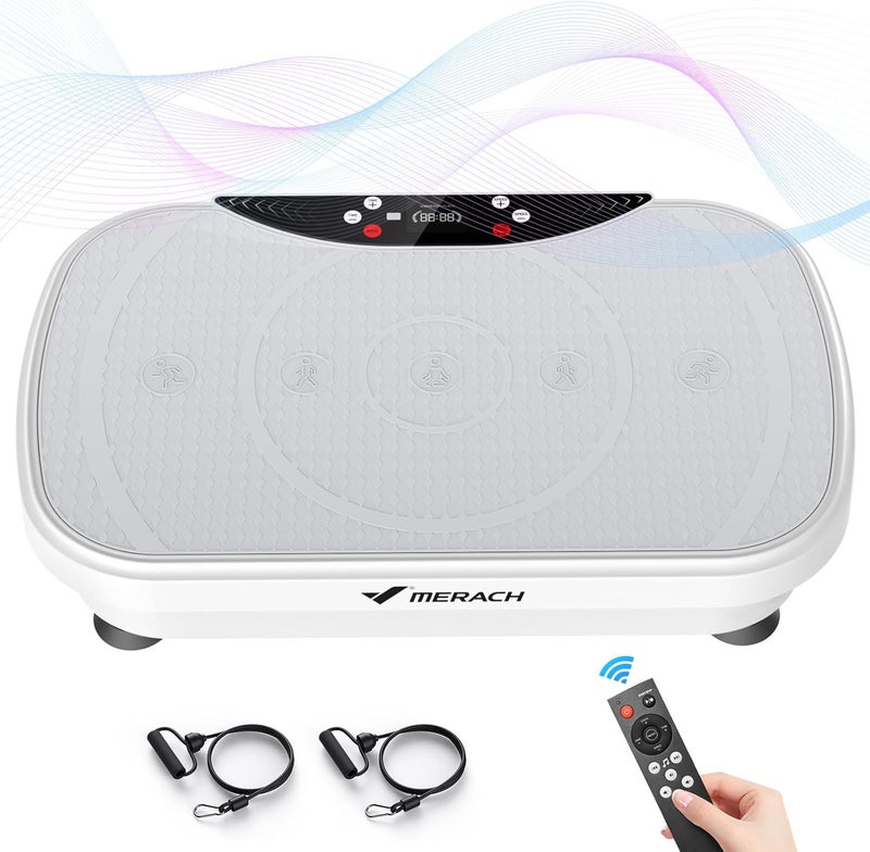 Merach Vibration Plate Exercise Machine , Vibration Plate for Lymphatic Drainage , Vibrating Plate Exercise Machine with Bluetooth and LED Display - Image 1