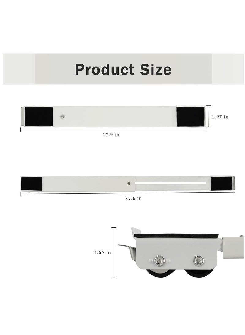 Heavy Duty Appliance Rollers Pair Move Tools Expandable Adjustable Steel Appliance Trolley Furniture Mover for Washer Dryer Refrigerator (White) - Image 2