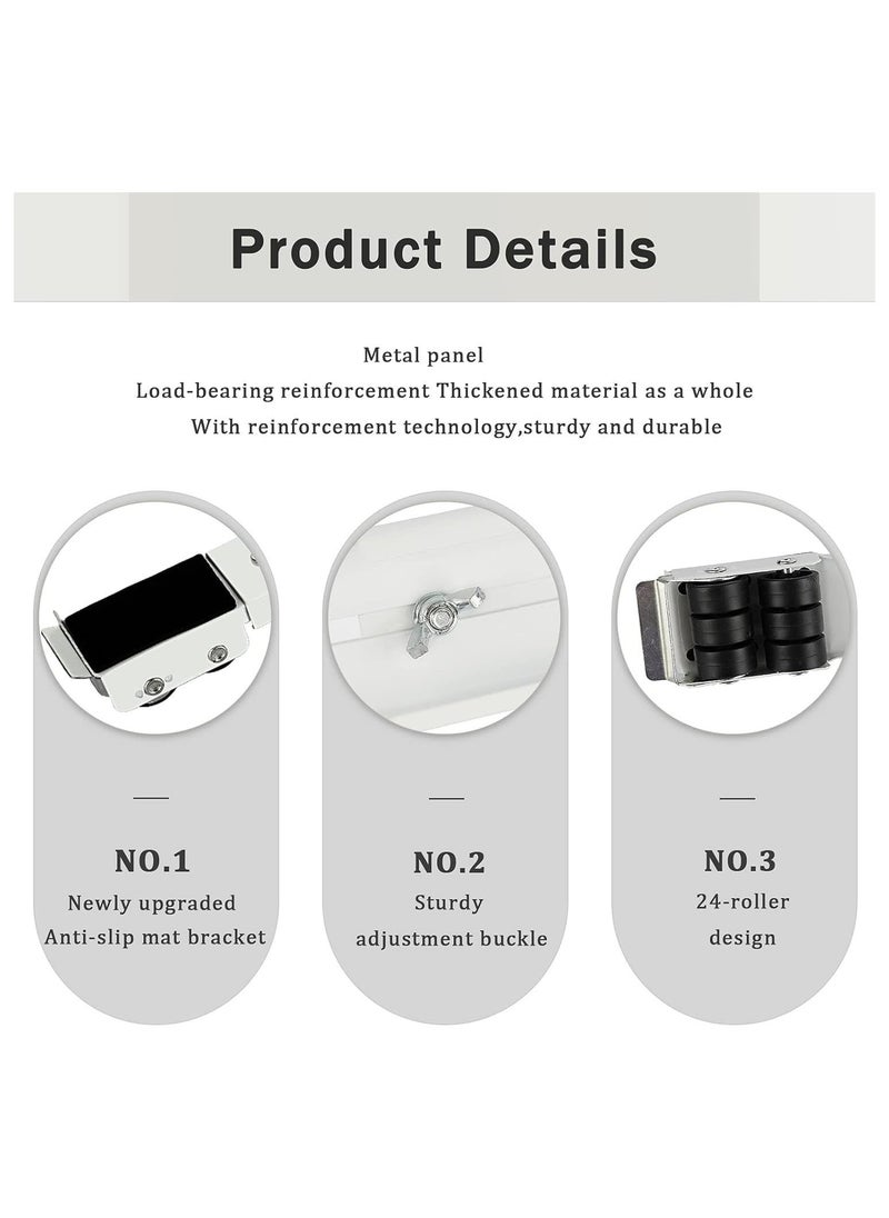 Heavy Duty Appliance Rollers Pair Move Tools Expandable Adjustable Steel Appliance Trolley Furniture Mover for Washer Dryer Refrigerator (White) - Image 3