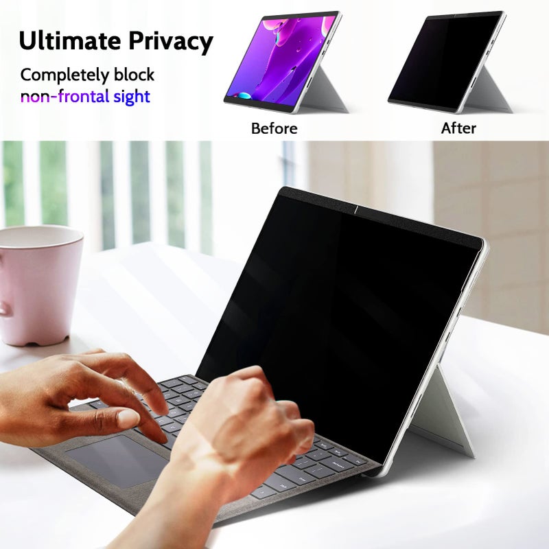 Peslv Magnetic Privacy Screen for Surface Pro 7+/7/6/5/4/3 12.3 Inch, Removable Anti Blue Light Glare Filter, Black Security Private Apy Block Protector - Image 2