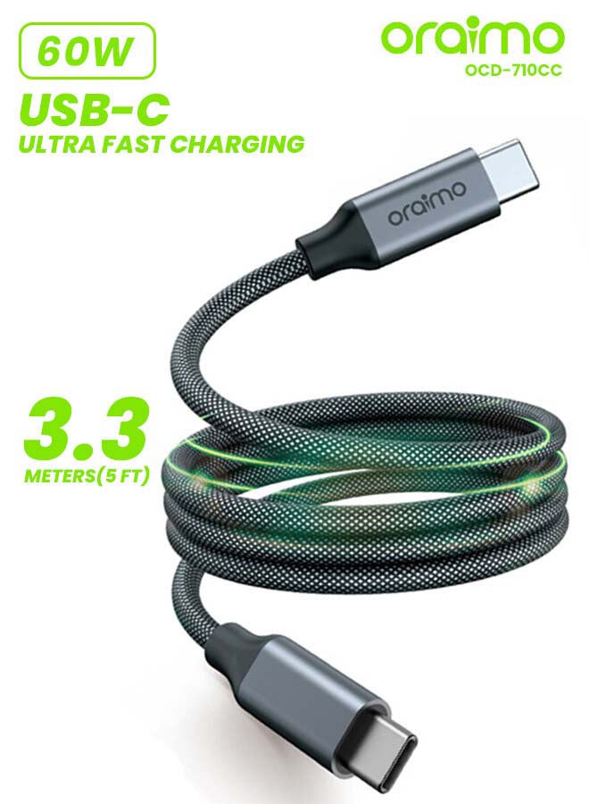 أورايمو كابل ماج كابل USB-C إلى USB-C 1م 60 واط - - Image 1