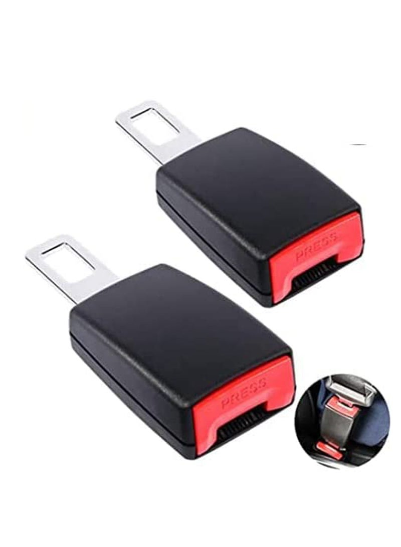 SYOSI Car Buckle Extender, Car Seat Belt Clips, Metal Seat Belt, Clip Seat Belt Adjuster/Universal Car Extension Socket Buckles Connector Universal Vehicle Seat Belt Safety Covers (2PCS, Black)  - Image 1