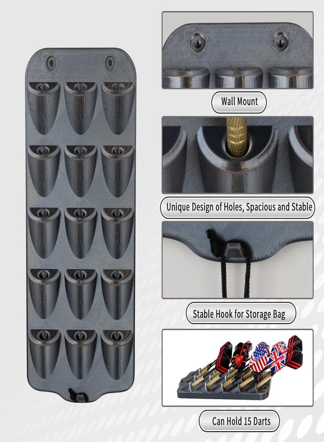 WodGod Dart Holder Wall Mount,Dart Display Rack Displays 15 Steel/Soft Tip Darts,with Storage Bag,sharpener, Wrench,Screws,expansion tube and Screwdriver - Image 4