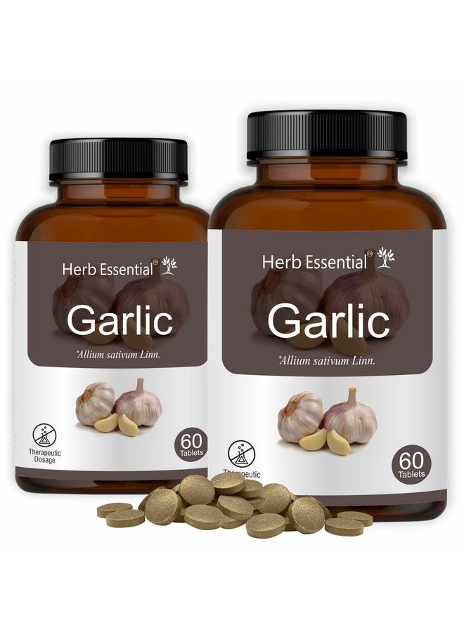 Herb Essential قرص ثوم أساسي 500 ملغ، 120 قرص | صحة القلب | دعم الصحة العامة | 60 قرص (عبوة من 2) - Image 1