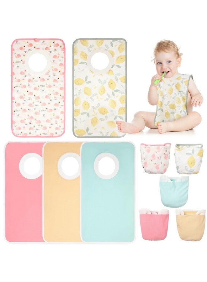 Newwiee 5 Pieces Waterproof Muslin Pullover Baby Bibs Full Coverage Toddler Bibs Soft Absorbent Large Bibs Comfortable Towel Bibs Colorful Baby Drooling Bibs For Feeding And Drooling Toddlers - Image 2