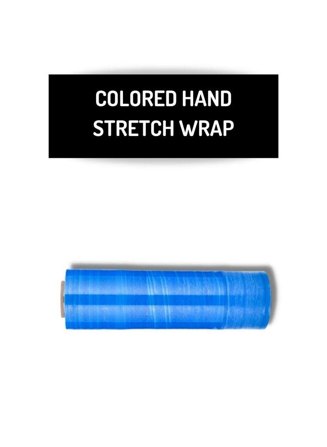 باكيدجينج سابلايز باي ميل Psbm Blue Stretch Wrap 1 Pack 18 بوصة × 1500 قدم 80 قياس البلاستيك التشبث اللون الداكن اليد تمتد فيلم رولز للتغليف نقل منصات التعبئة - Image 2