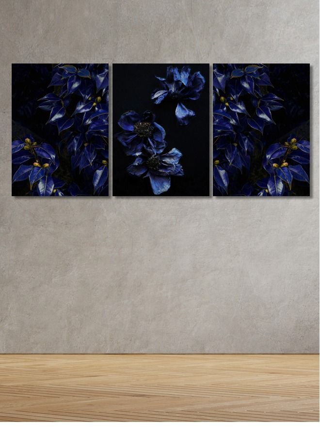 Marktna Decorative Wall Art Painting with a Flower Design, 3 Pieces,Size 120x60cm - Image 1