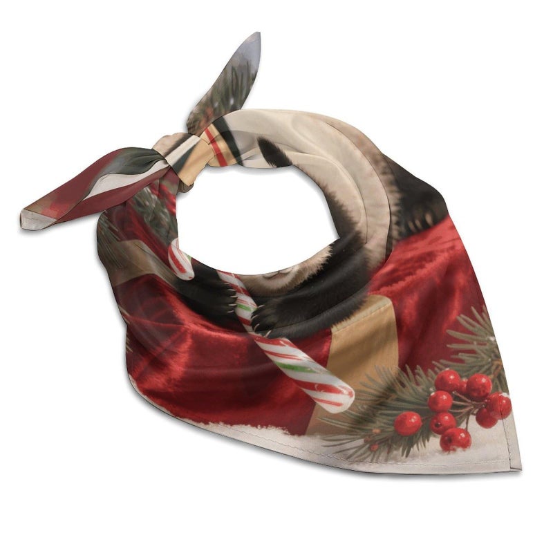Red Panda Satin Square Scarf 18 Inch Silky Head Wrap Neck Bag Fashion Accessory - Image 2