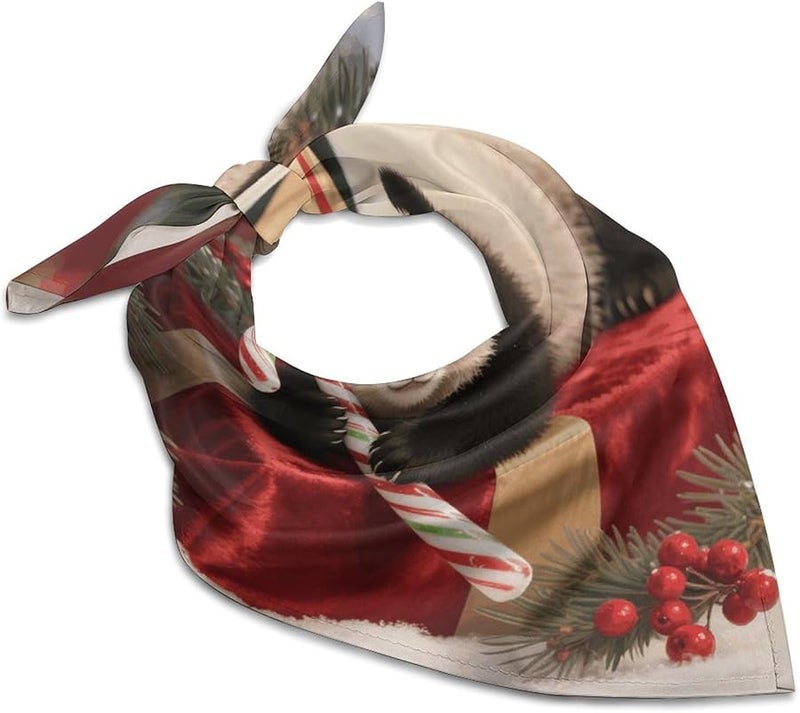 Red Panda Satin Square Scarf 18 Inch Silky Head Wrap Neck Bag Fashion Accessory - Image 1