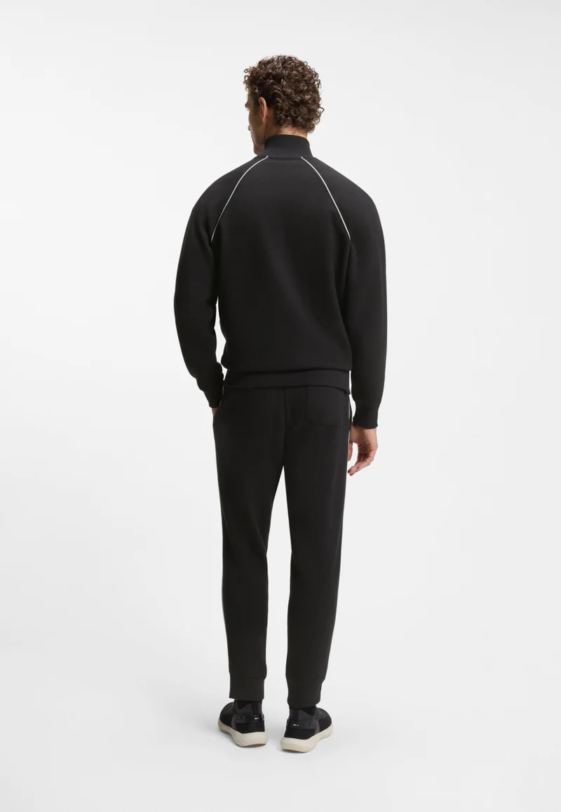 BOSS Cotton-blend tracksuit set with contrast piping