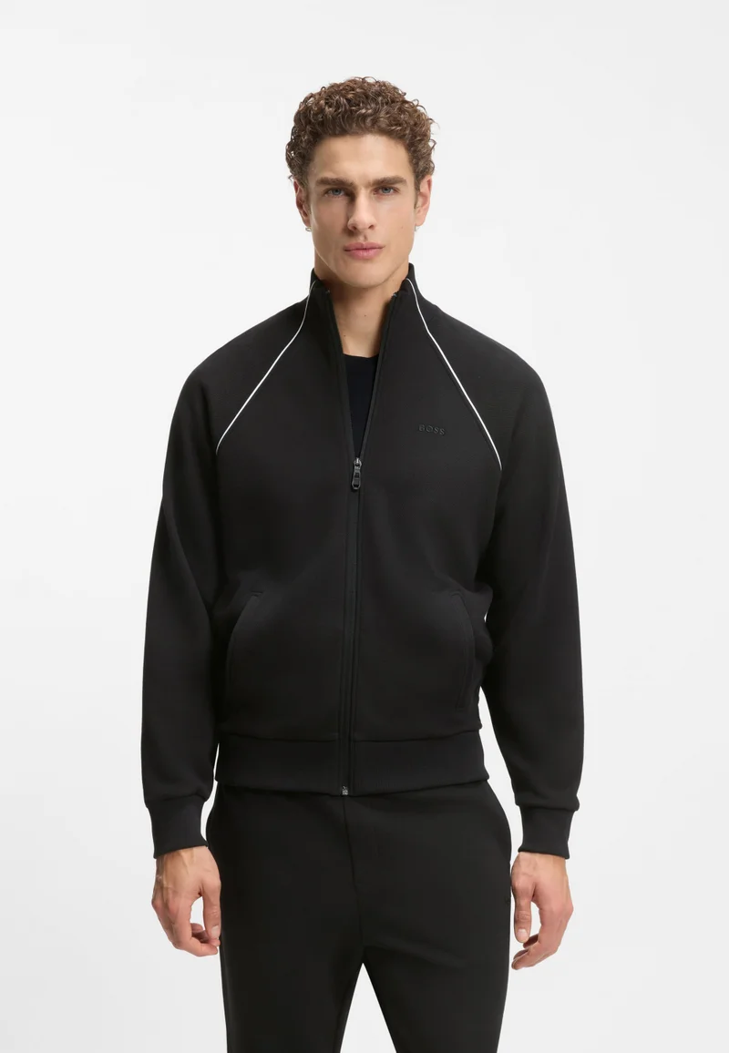 BOSS Cotton-blend tracksuit set with contrast piping