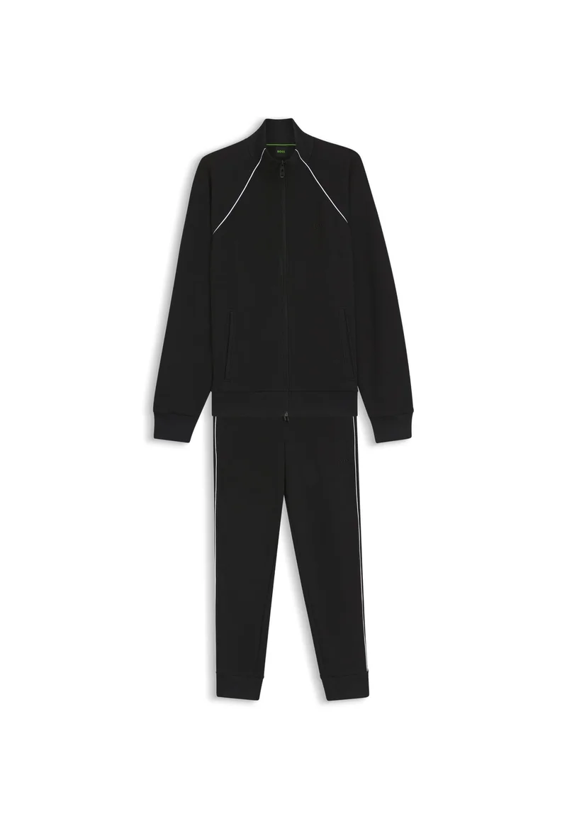 BOSS Black Cotton-blend tracksuit set with contrast piping for Men | Best Price UAE
