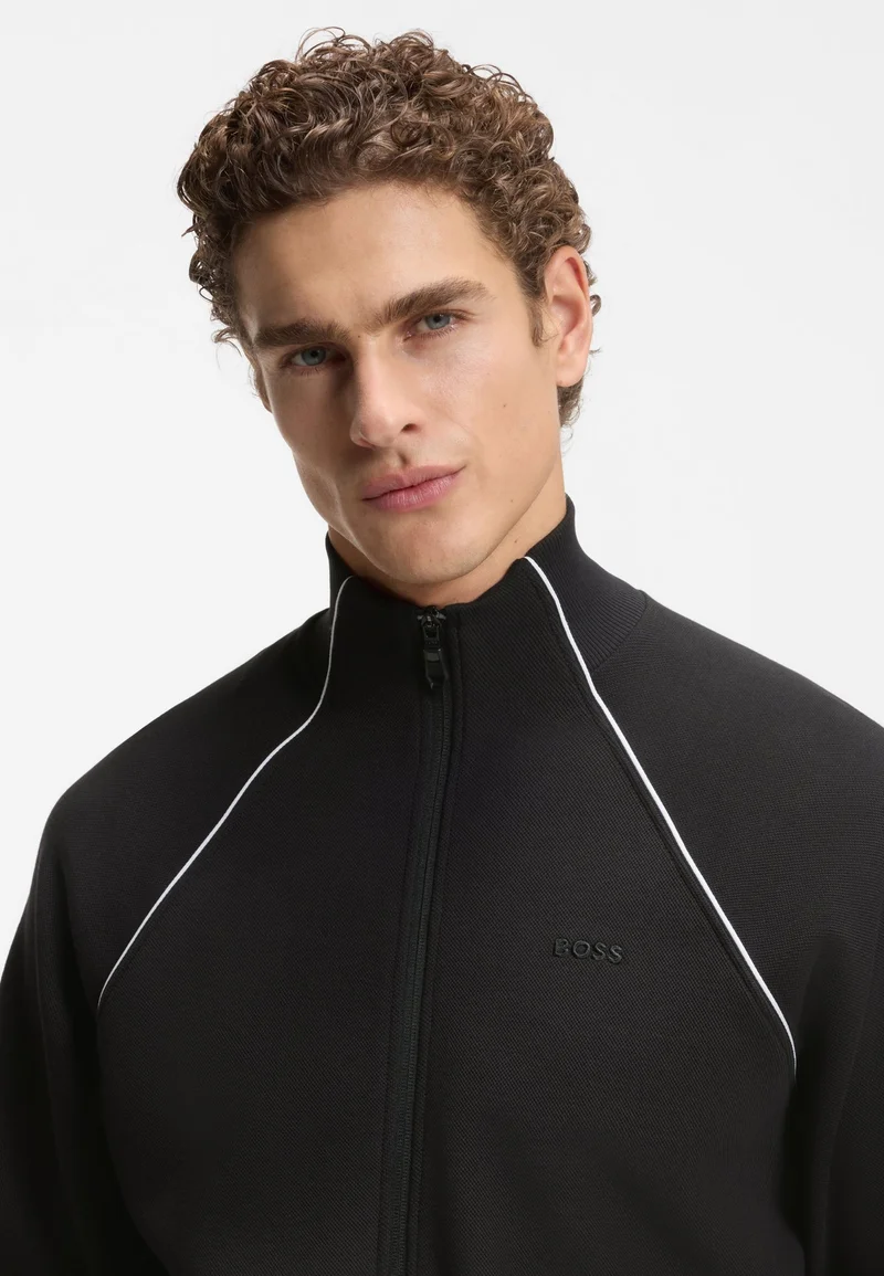 BOSS Black Cotton-blend tracksuit set with contrast piping for Men | Best Price UAE