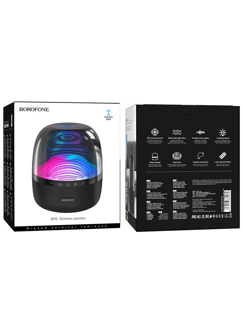BOROFONE Glazed Colorful Luminous Bluetooth Speaker Suitable for Home and Outdoor Wireless Bluetooth Sound - Image 5