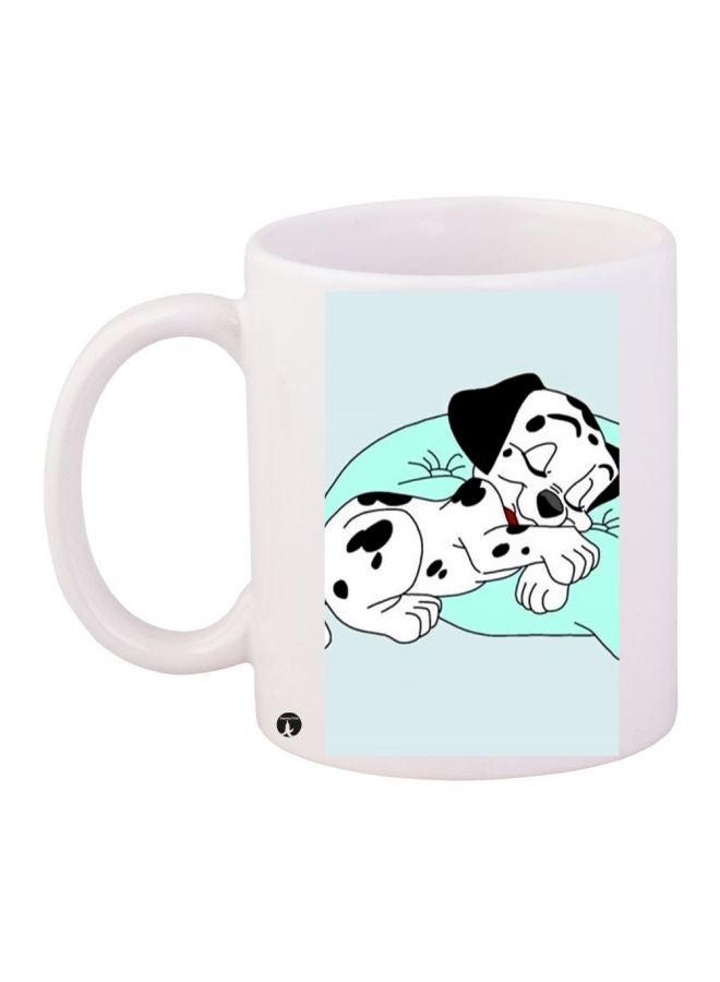 Cartoon Dog Printed Coffee Mug White/Blue/Black 11ounce