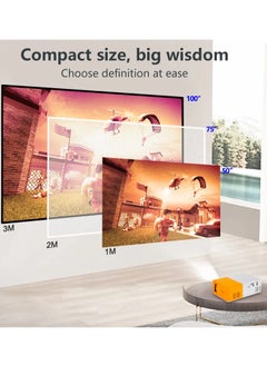 Generic Slim Pocket Projector Mini Portable Projector 1080P LCD Home Mini Cinema Projector Outdoor, Portable LED Mini Projector Home Theater Game Video Player SD HDMI-compatible USB Speaker  - Image 2