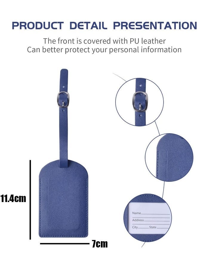 ECVV PU Leather Luggage Tags, Suitcase Tag Travel Tags with Privacy Cover for Travel Bag Suitcase, Baggage Tags ID Label for Women Kids Funny Cute - Image 2