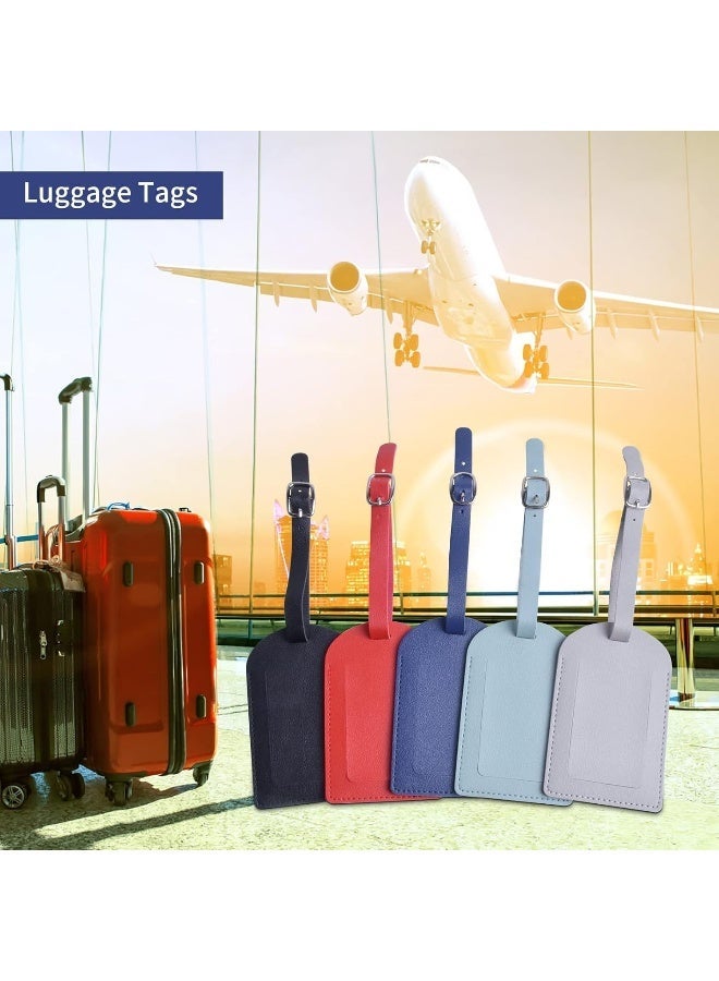 ECVV PU Leather Luggage Tags, Suitcase Tag Travel Tags with Privacy Cover for Travel Bag Suitcase, Baggage Tags ID Label for Women Kids Funny Cute - Image 5