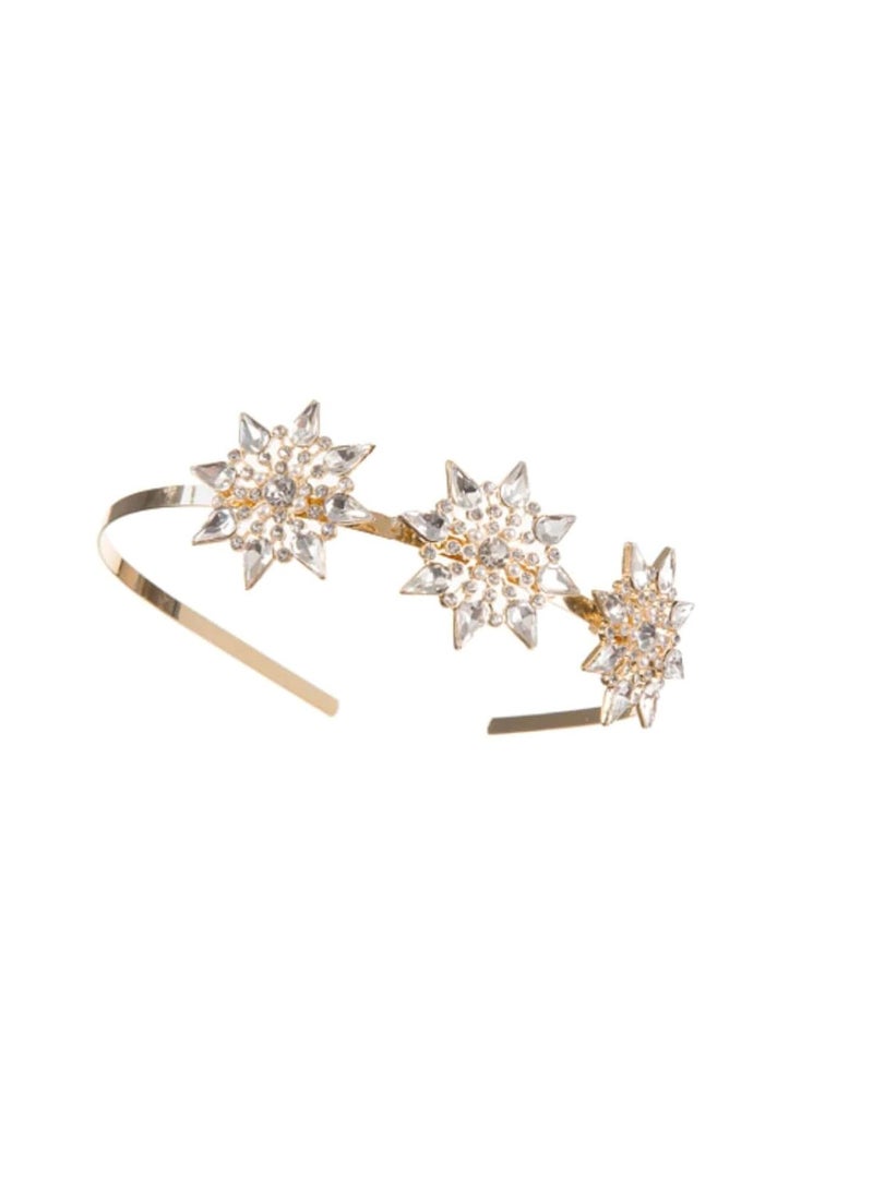 David Tutera™ Gold Metal Bridal Headband with 3 Starburst Embellishments - Image 3
