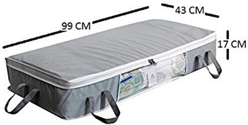 HomeStrap Big Under Bed Storage/Organizer for Quilts, Comforters, Blanket Storage with Large Front Window - Pack of 2 - Image 3