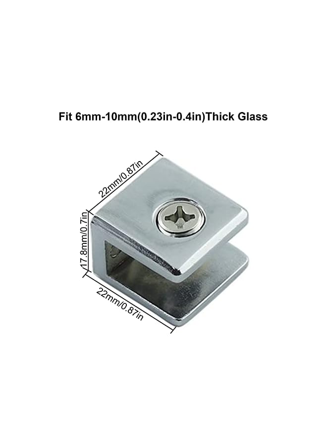 The Bros حامل رف زجاجي من بروس مع مشبك زجاجي قابل للتعديل - 4 قطع - Image 3