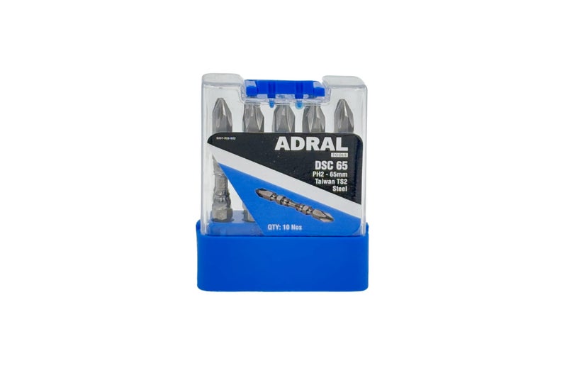 ADRAL DSC65 Disco Bit – 65mm Double Sided PH2 Magnetic Screwdriver Bit | TS2 Taiwan Steel | Break-Safe Design | High Torque | Nickel Black Anti-Rust Coating | Pack of 10 - Image 3