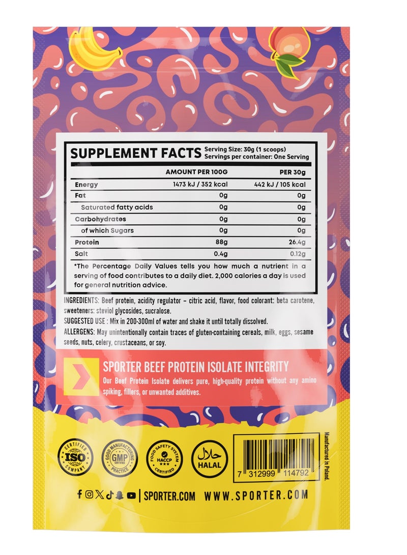 Sporter Beef Protein Isolate – 1 Servings | 26.4g Protein Per Scoop | Zero Fat, Sugar & Carbs | Tropical Fruit Flavor | Lactose-Free | No Amino Spiking or Fillers | Pure Muscle Recovery Fuel - Image 2