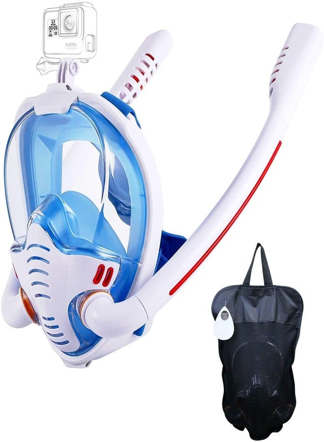 VBM Snorkeling Double Tube Silicone Full Drying Diving Adults Swimming Diving Goggles Self Contained Underwater Breathing Apparatus (Blue S/M) - Image 1