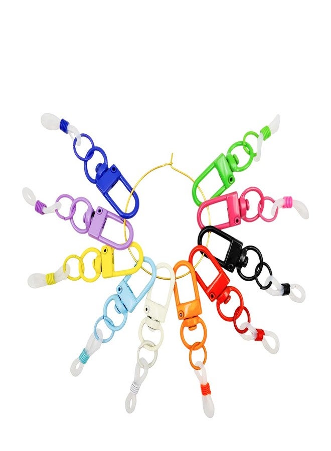 MAGNEECH 10 PCS Mini Coloured Pen Clips，Badge Reel Pen for Lanyard，Silicone Pen Holder with Lobster Clasp, Nurse Badge Accessories(Silicone Sleeve Fits Pens Diameter 0-20 mm) (Colorful lobster clasps, 10 PCS) - Image 1