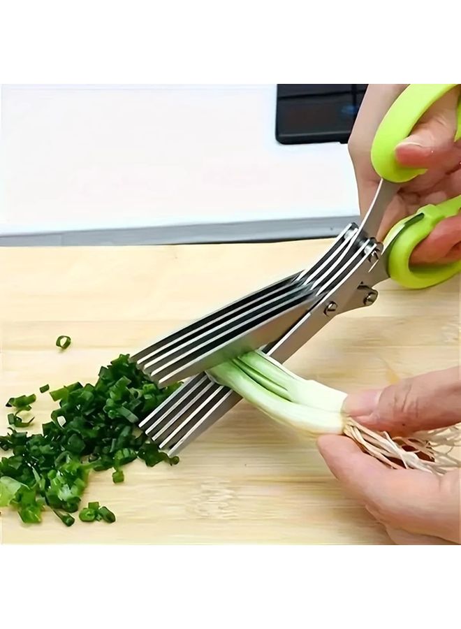 5 Layer Stainless Steel Kitchen Scissors with Protective Cover Built in Cleaner 1pc - Image 2