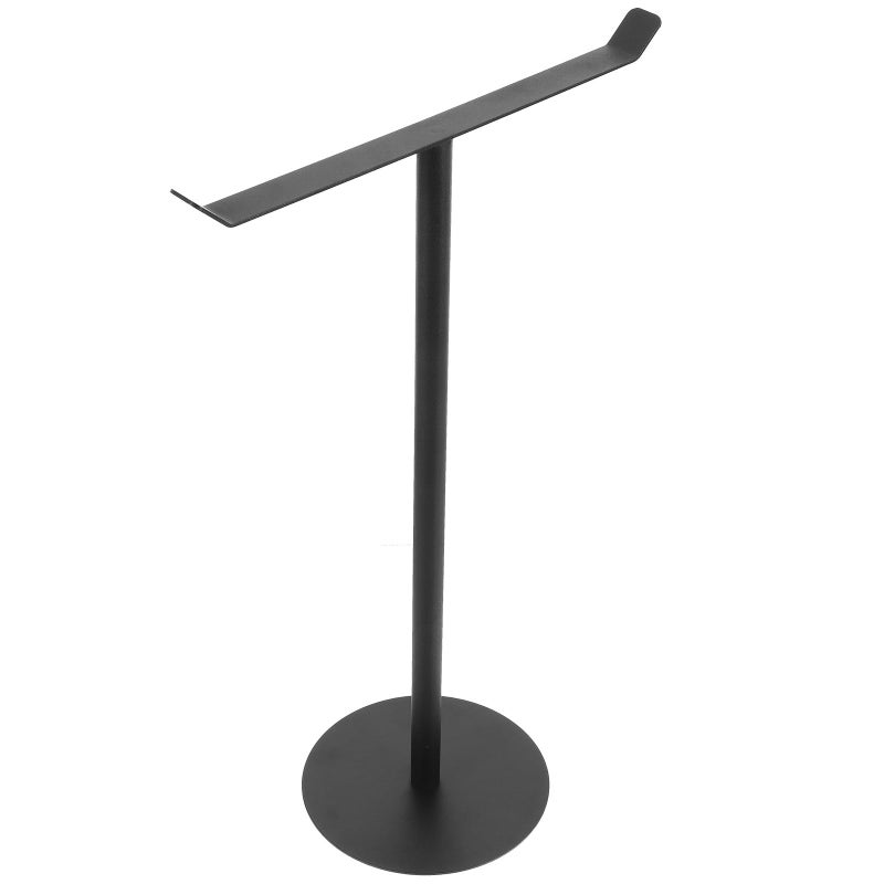 Vertical T Shaped Hand Towel Holder Stand Black Iron Bathroom Kitchen Countertop Storage Rack - Image 2