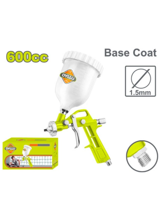 DYLLU 1.5mm Air Spray Gun 600cc – Base Coat Paint Sprayer for Workshop Finishing