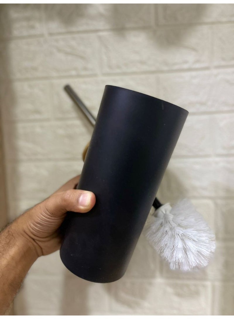 Complete 6-Piece Bathroom Accessory Set - Modern Design This set includes a toilet brush, soap dispenser, waste basket, toothbrush holder, soap holder, and tumbler. - Image 4