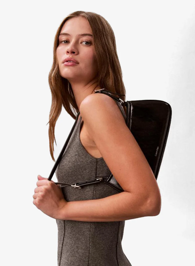 CALVIN KLEIN Monogram Metallic Small Shoulder Bag