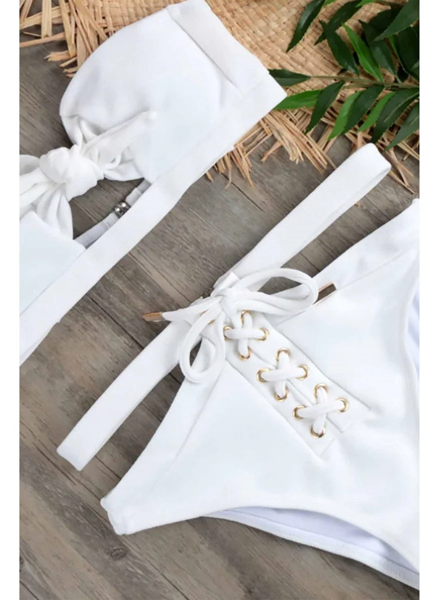 انجلسين Special Design Bikini Top White