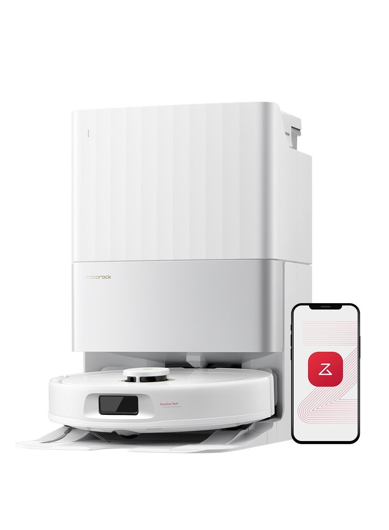 roborock Qrevo 5AE Robot Vacuum and Mop, FlexiArm Edge Mopping, 12,000Pa Suction, Dual Zero-Tangle System, Smart Obstacle Avoidance, 10mm Mop Lifting, Auto Mop Washing&Drying, Self-Emptying&Refilling White - Image 1