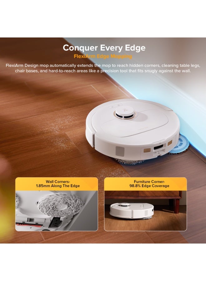 roborock Qrevo 5AE Robot Vacuum and Mop, FlexiArm Edge Mopping, 12,000Pa Suction, Dual Zero-Tangle System, Smart Obstacle Avoidance, 10mm Mop Lifting, Auto Mop Washing&Drying, Self-Emptying&Refilling White - Image 4