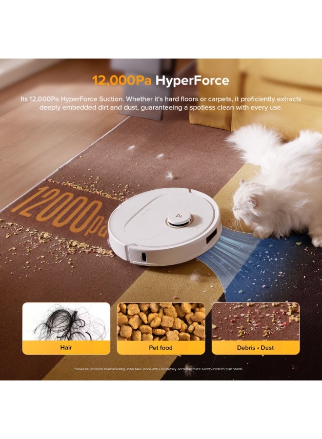 roborock Qrevo 5AE Robot Vacuum and Mop, FlexiArm Edge Mopping, 12,000Pa Suction, Dual Zero-Tangle System, Smart Obstacle Avoidance, 10mm Mop Lifting, Auto Mop Washing&Drying, Self-Emptying&Refilling White - Image 2