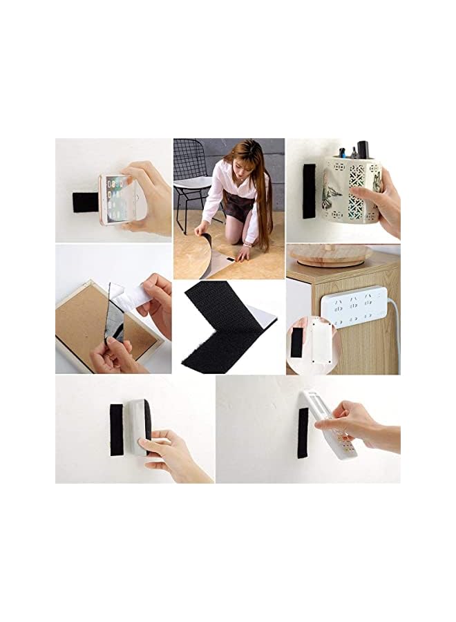 PROMASS promass Heavy Duty Mounting Tape Double-Side Reclosable Hook Loop Strips Tape Sticky Fastener Waterproof Indoor Outdoor Use for Holds Picture Frame and Tools (15Pack- 3x10cm)  - Image 2