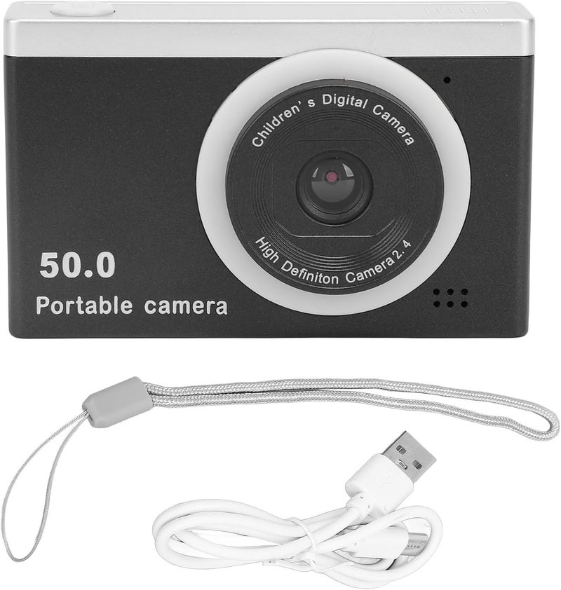 HD Digital Camera 50MP 1080P 8X Zoom, Kids Digital Camera with Front and Rear Dual Cameras, Built - in Filters and Fill Light for Children Photography (Black) - Image 1