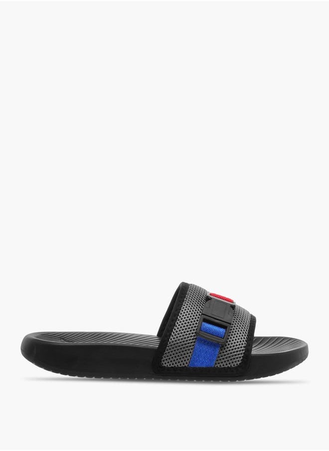 Kappa Boys' Logo Print Slides with Buckle Detail  - Image 2