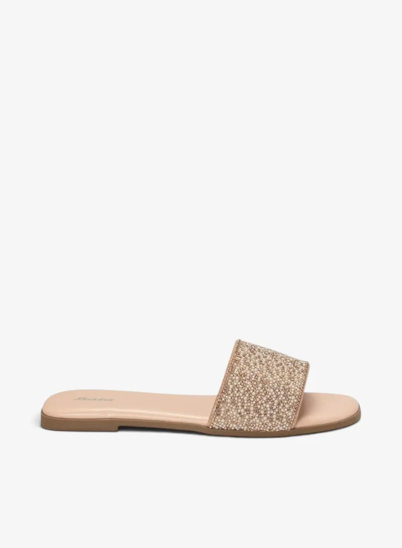 Textured Single‑Strap Slide Sandals
