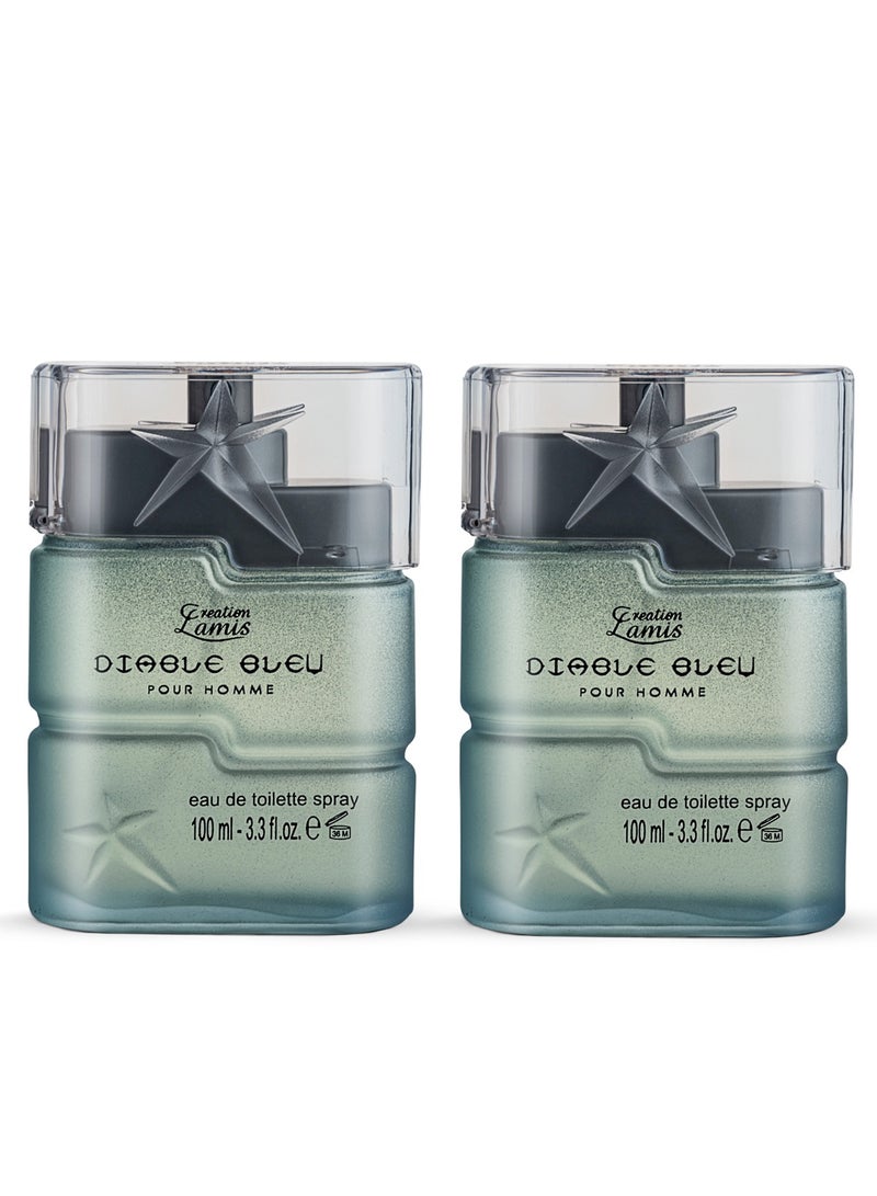 Diable Bleu Eau de Toilette For Men 100ml (Pack of 2)