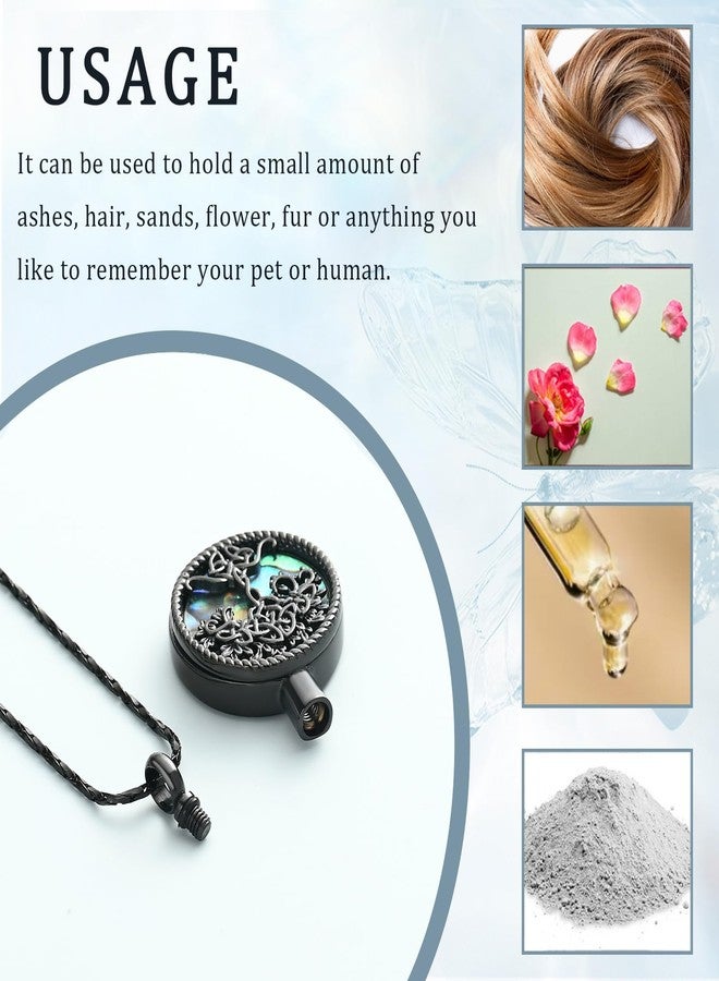 Imrsanl Tree of Life Urn Necklaces for Ashes for Women Men Tree of Life with Celtic knot Cremation Jewelry for Ashes Memory Jewelry for Human (Black) - Image 5