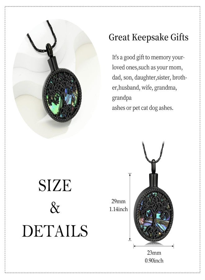 Imrsanl Tree of Life Urn Necklaces for Ashes for Women Men Tree of Life with Celtic knot Cremation Jewelry for Ashes Memory Jewelry for Human (Black) - Image 2