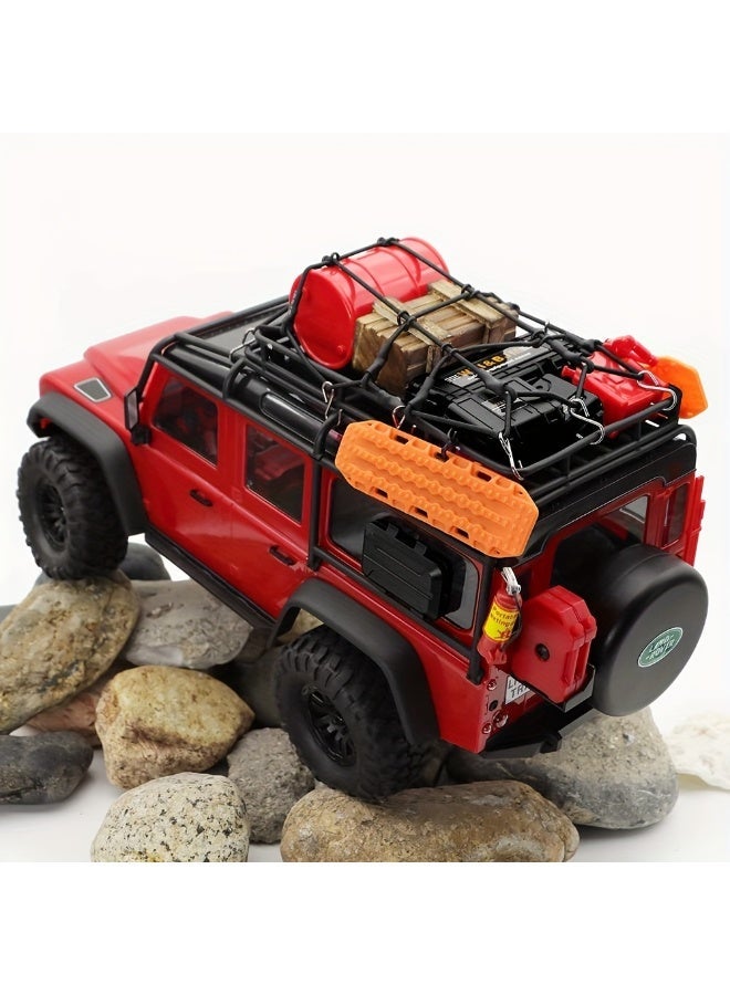 10 Pcs 1/12 & 1/10 Scale RC Crawler Roof Rack Accessories Kit, Mini Roof Decor Set with Net, Toolbox, Shovel & Recovery Boards - Image 2