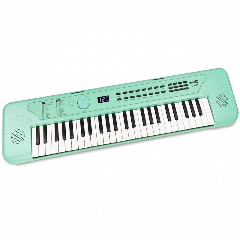 RockJam 49 Key Keyboard Piano, Portable Electronic Music Keyboard with Speakers, USB-C Power or Battery Operation, Headphone Input, 200 Tones, 200 Rhythms, Note Stickers & Lessons - Image 1